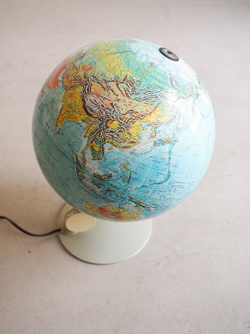 Grande mappemonde lumineuse vintage