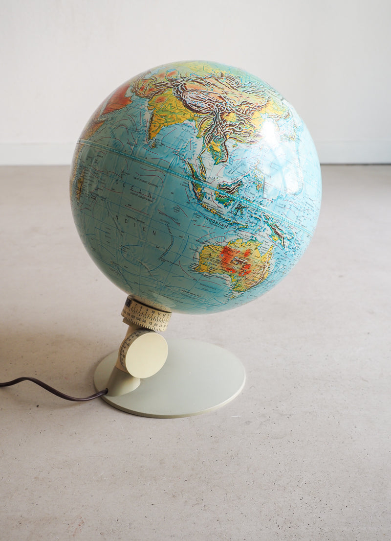 Grande mappemonde lumineuse vintage