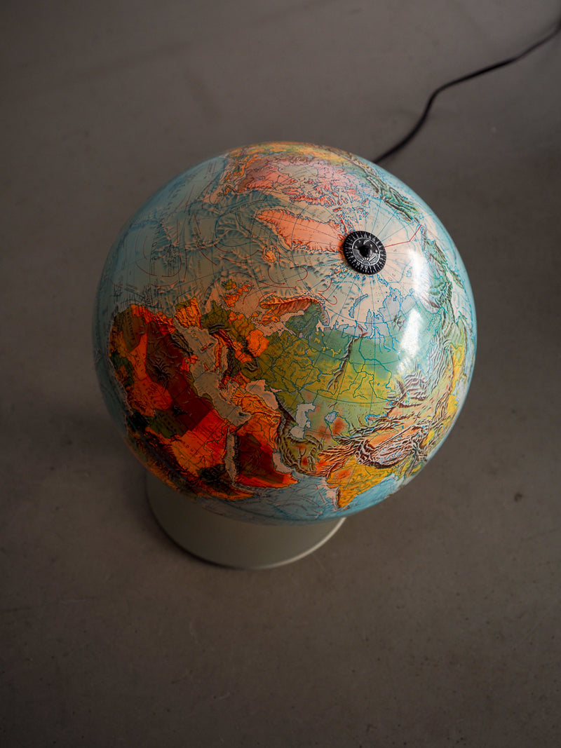 Grande mappemonde lumineuse vintage