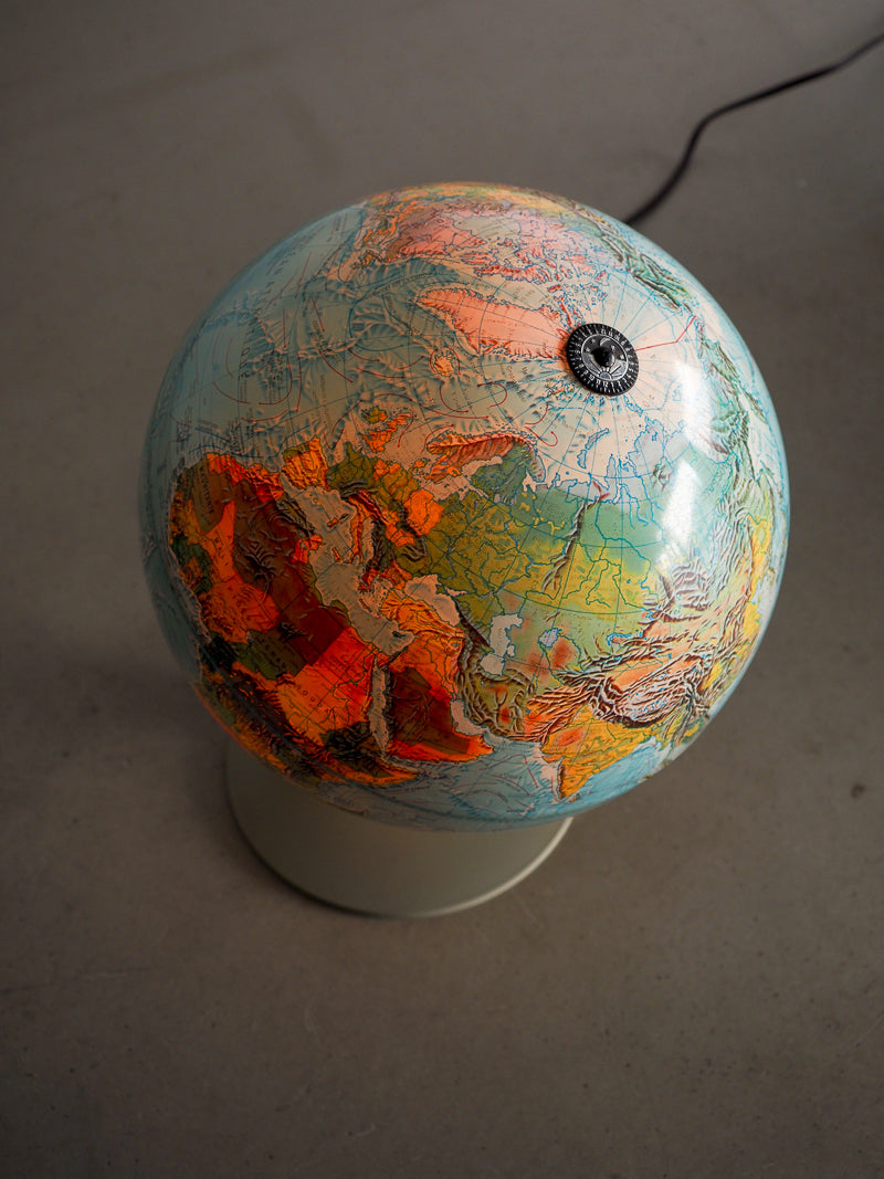 Grande mappemonde lumineuse vintage