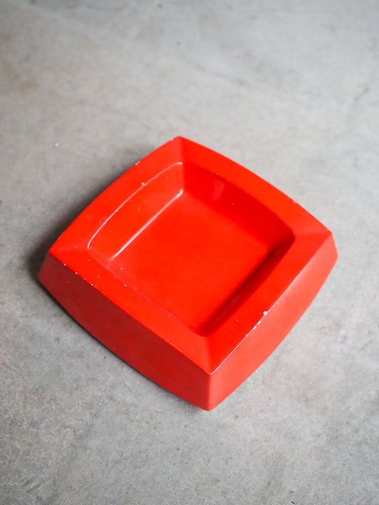 Grand cendrier vintage en céramique rouge – Proceram