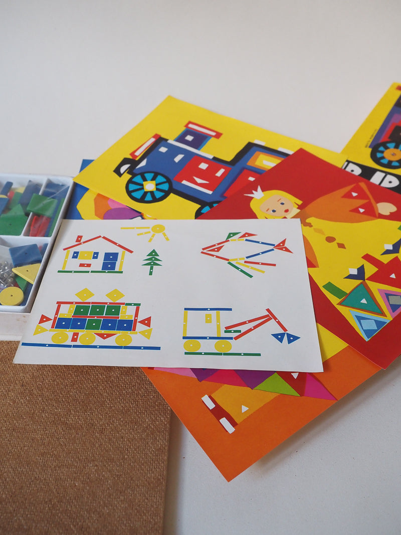 🔨 Jeu vintage “Bricoleur” – Coffret créatif avec marteau, clous et formes en bois