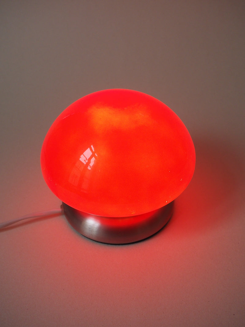 Petite Lampe Champignon Vintage – Globe Rouge Tactile