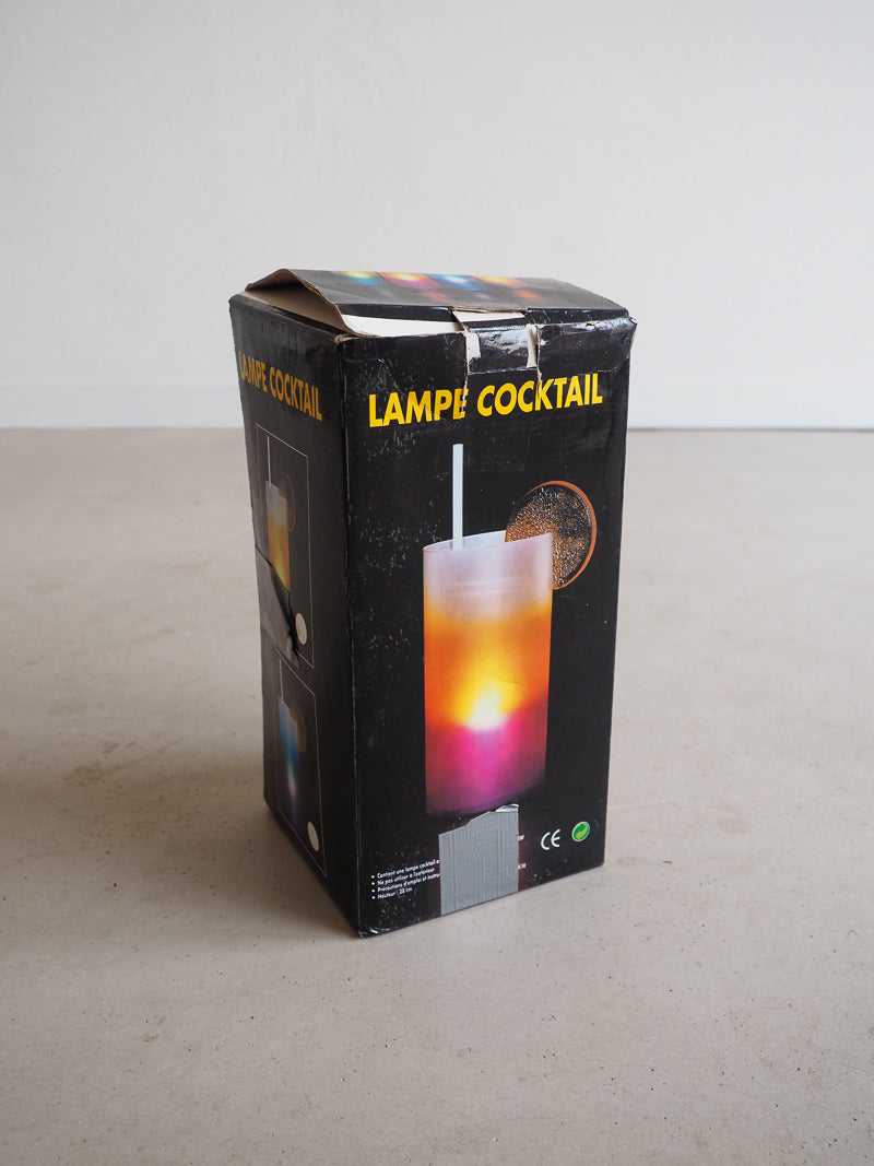 Lampe cocktail vintage en verre