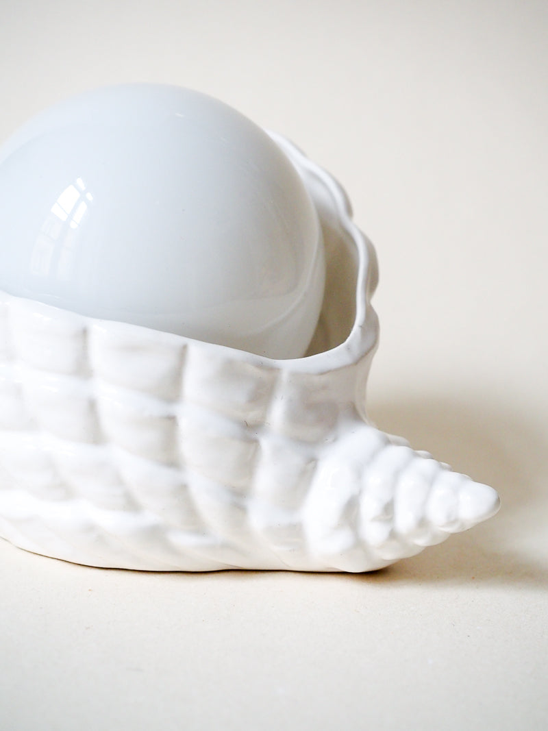 Lampe coquillage vintage en céramique