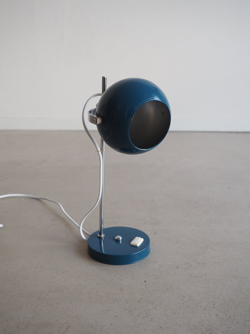 Lampe de bureau articulée bleue vintage Eyeball