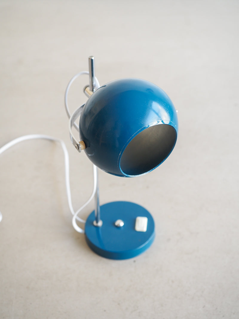 Lampe de bureau articulée bleue vintage Eyeball