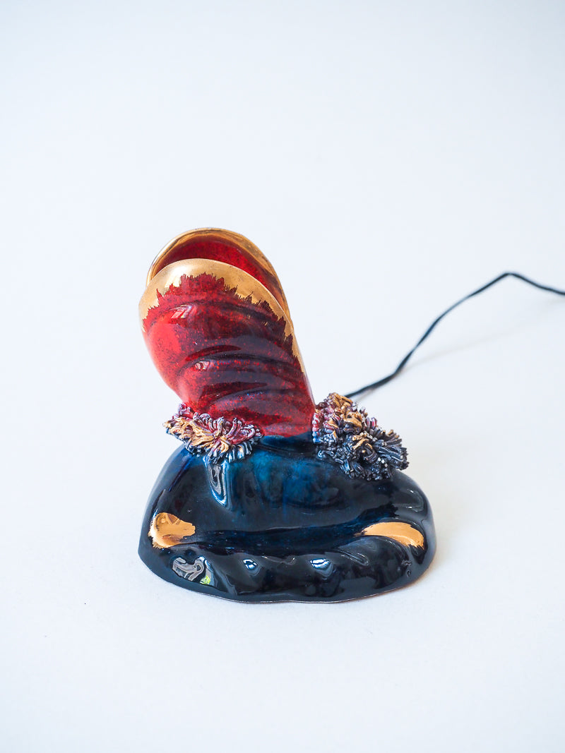 Lampe vintage coquillage Vallauris en forme de moule – Vide-poche / porte-crayon