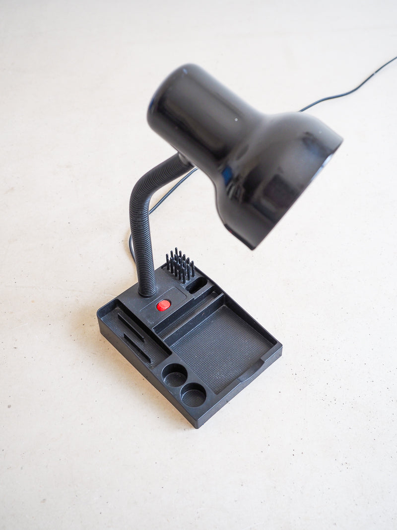 Lampe vintage avec organisateur de bureau noire