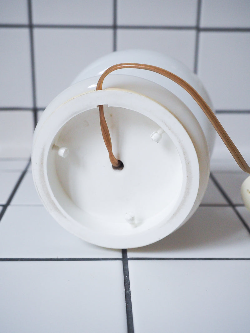 Lampe champignon Space Age 70s – Verre blanc opaline - Vintage