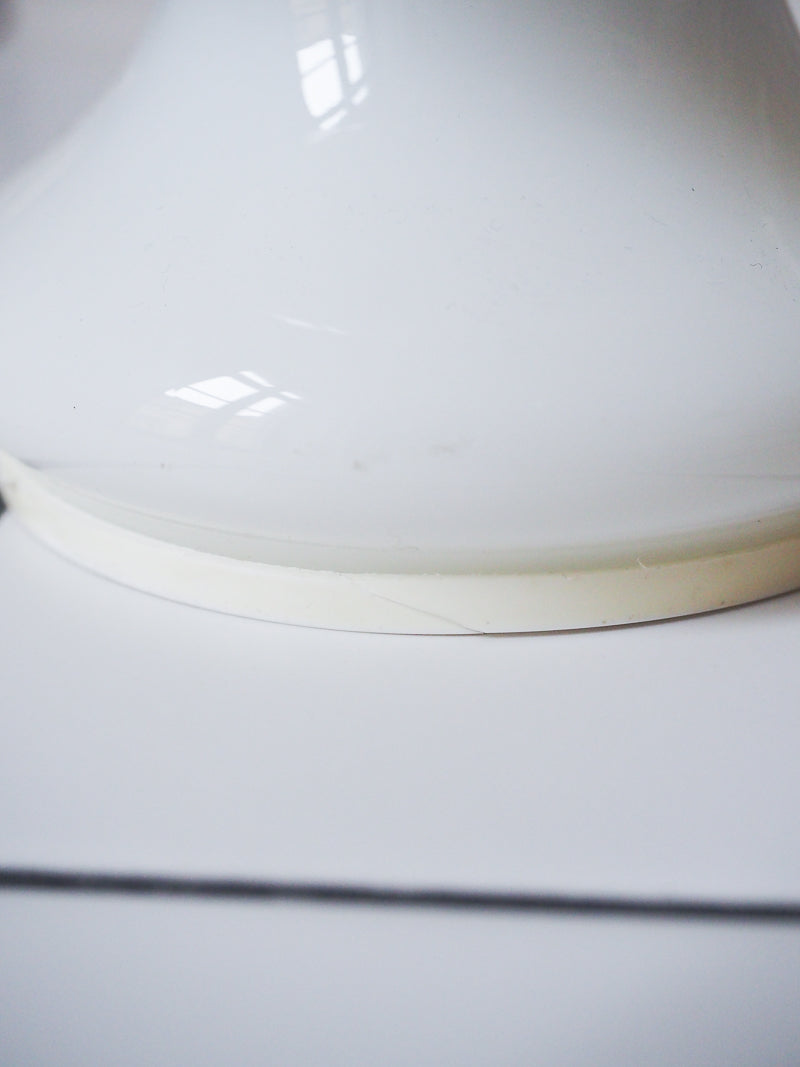 Lampe champignon Space Age 70s – Verre blanc opaline - Vintage