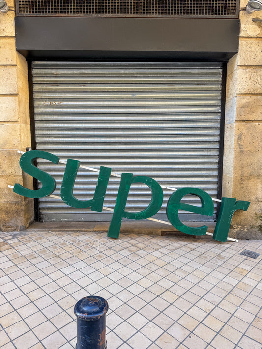 Grande enseigne vintage "SUPER"  industriel
