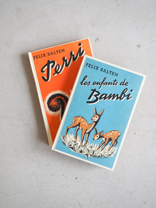 2 livres de Felix Salten Bambi et Perri édition 1946