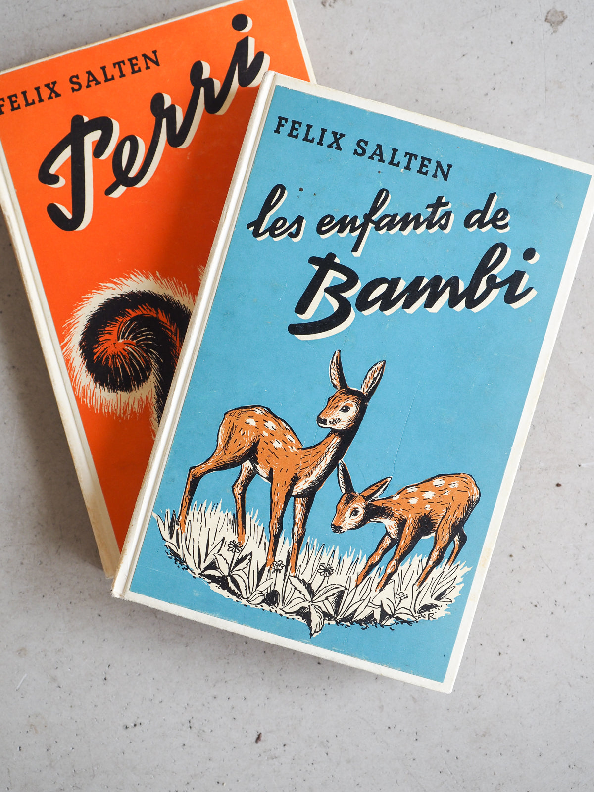 2 livres de Felix Salten Bambi et Perri édition 1946