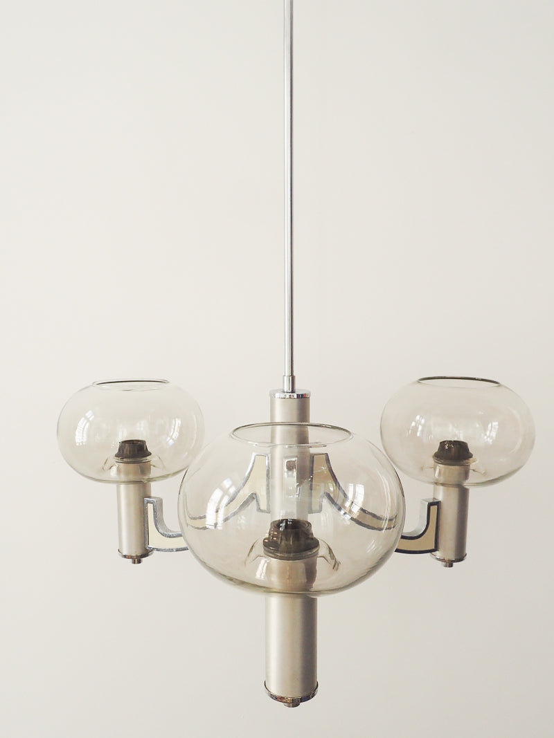 Lustre 3 lumières Gaetano Sciolari  – Design italien années 70