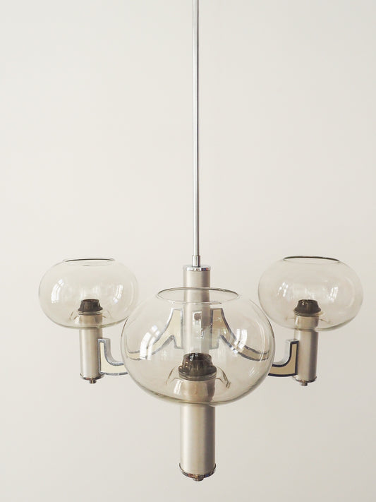 Lustre 3 lumières Gaetano Sciolari  – Design italien années 70