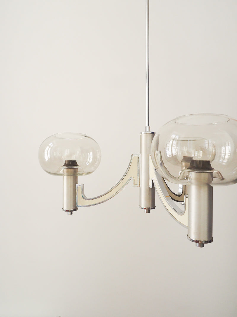 Lustre 3 lumières Gaetano Sciolari  – Design italien années 70