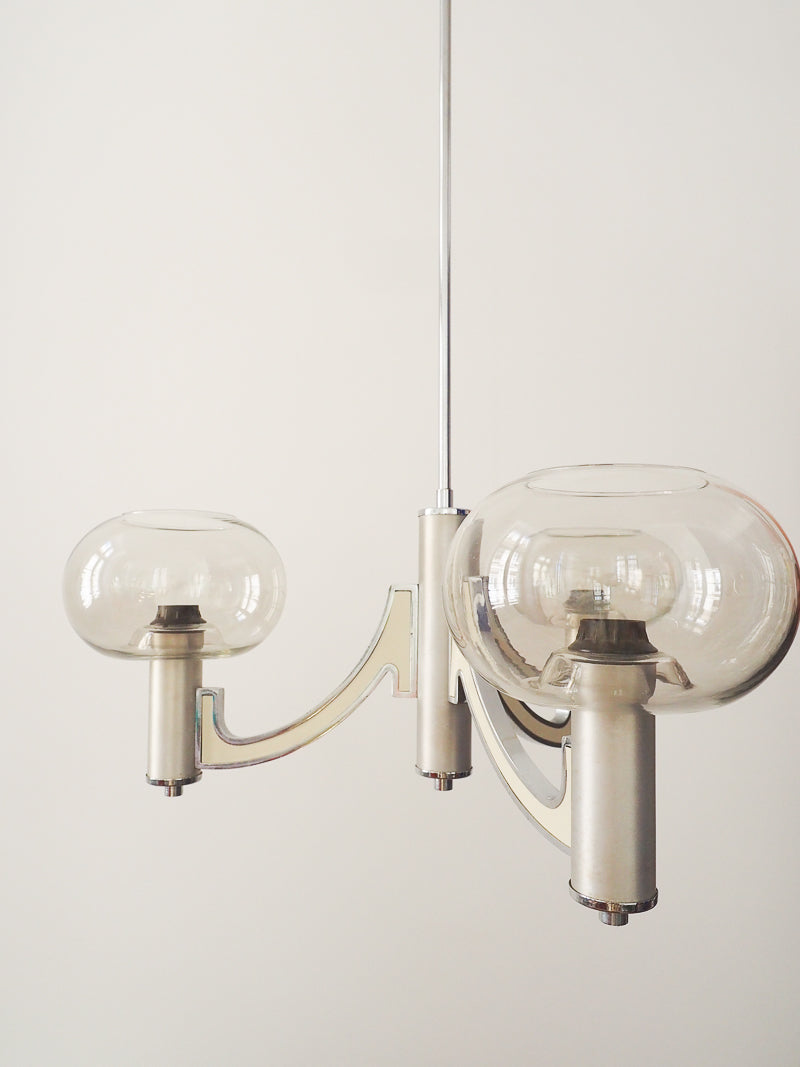 Lustre 3 lumières Gaetano Sciolari  – Design italien années 70