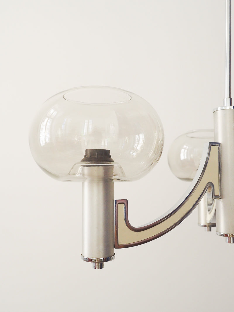 Lustre 3 lumières Gaetano Sciolari  – Design italien années 70