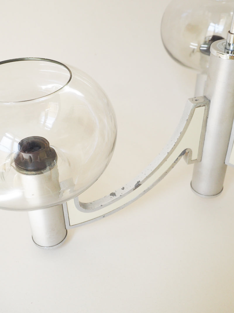 Lustre 3 lumières Gaetano Sciolari  – Design italien années 70