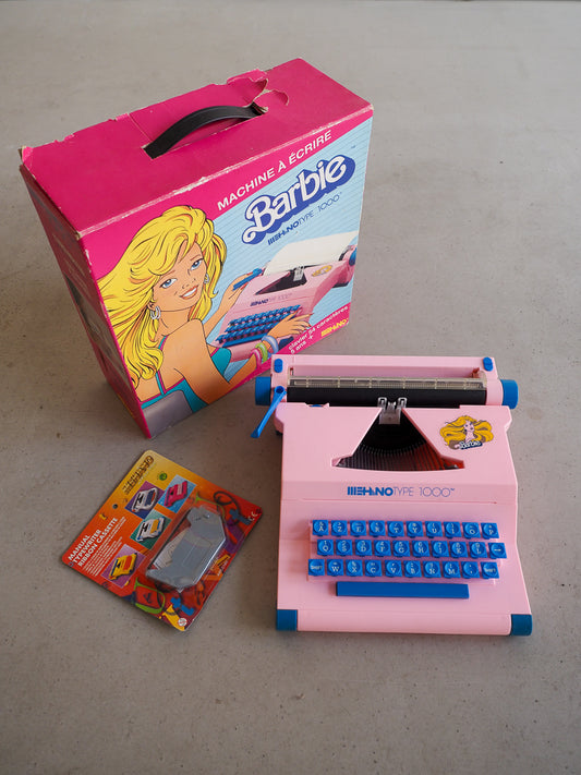 Machine à écrire Barbie vintage 1991 avec ruban neuf