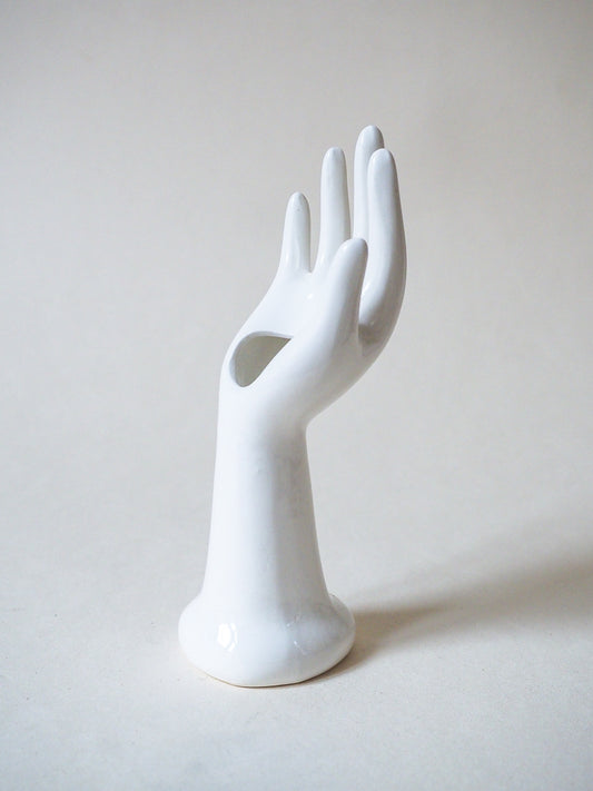 Main en porcelaine blanc - soliflore / porte-bijoux