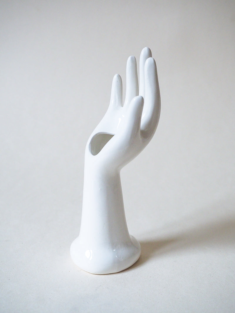 Main en porcelaine blanc - soliflore / porte-bijoux