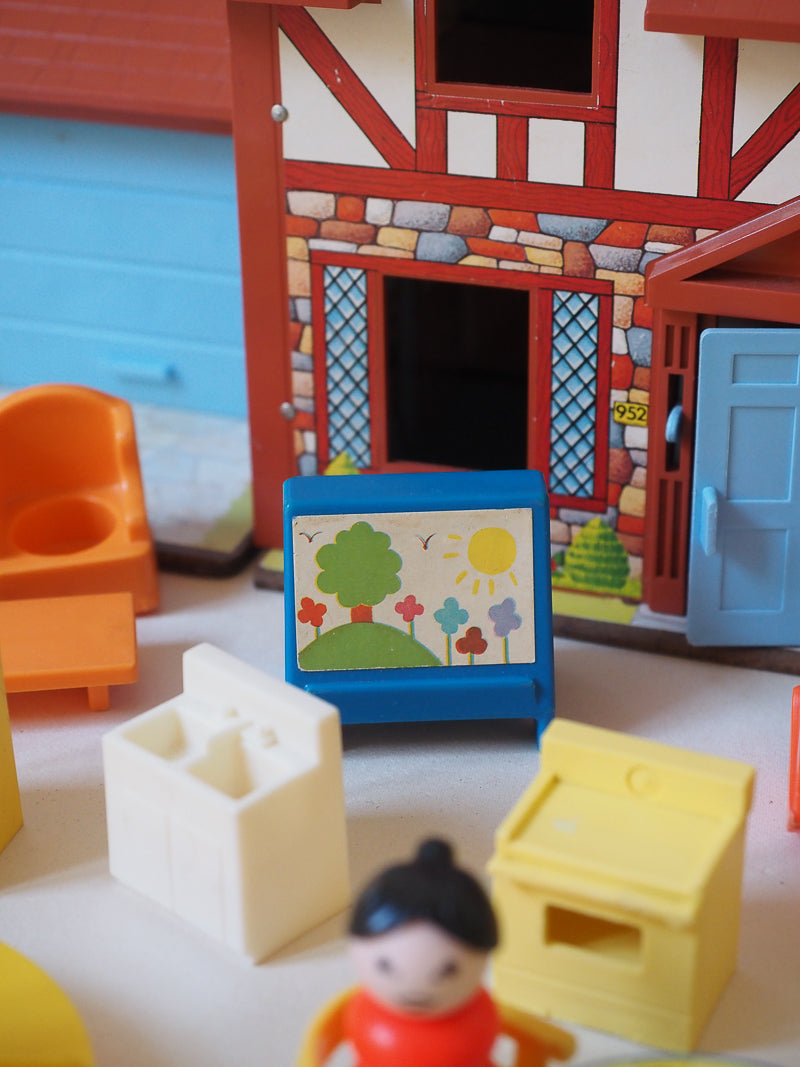 🏠 Fisher Price Little People – Play House vintage #952 – Maison + Personnages + Mobilier