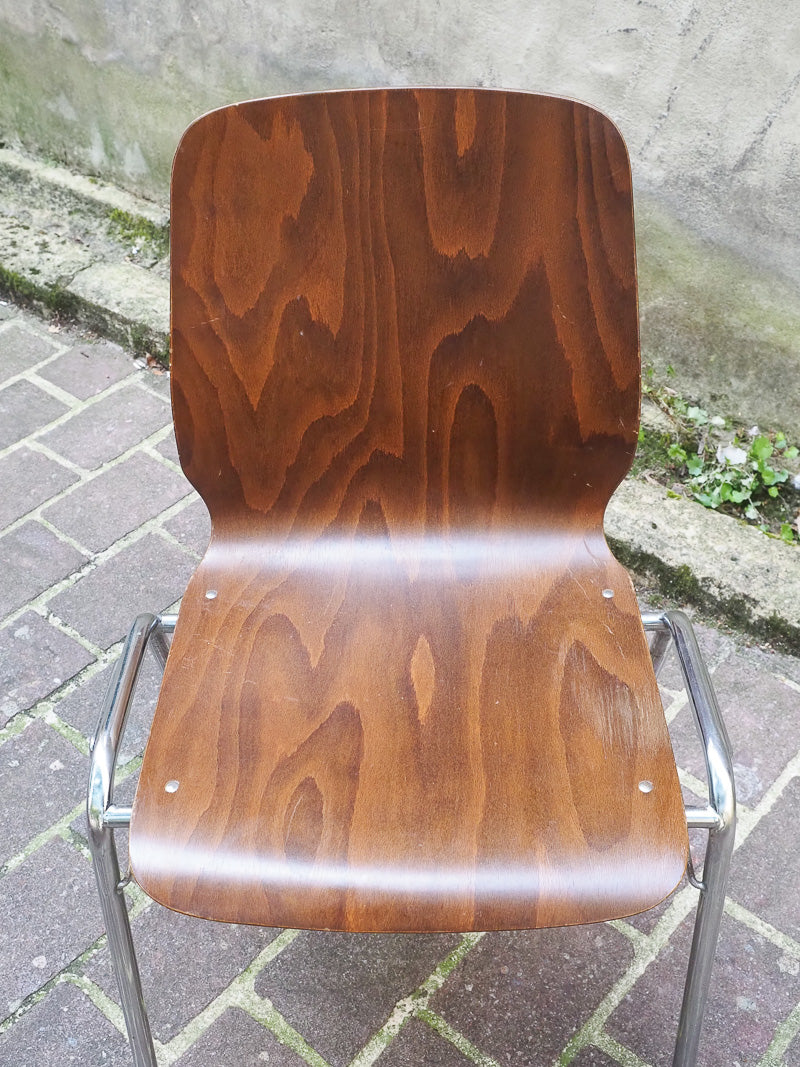 Paire de chaises de conférence vintage années 60/70 – chaise pagholz – Style moderniste