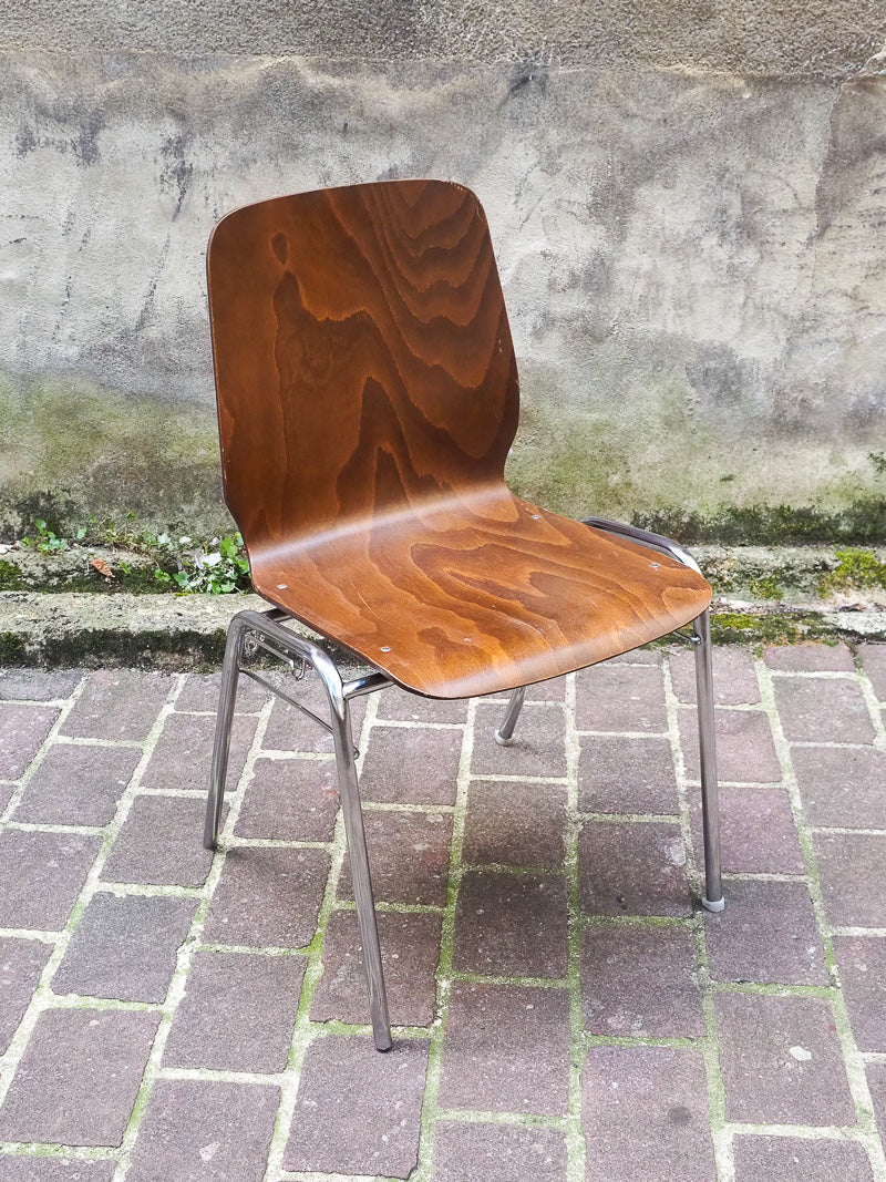 Paire de chaises de conférence vintage années 60/70 – chaise pagholz – Style moderniste