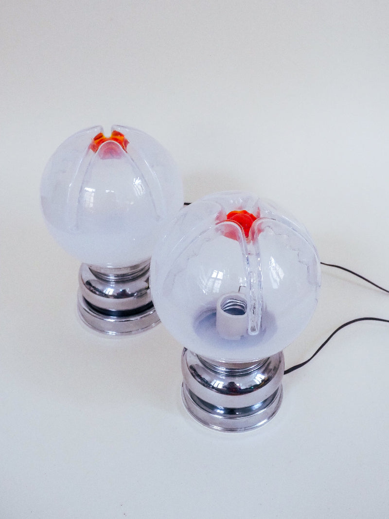 Paire de Lampes Appliques Mazzega Murano – Space Age | Made in Italy