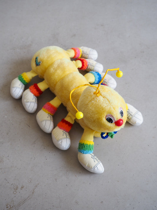 Peluche Mille-Pattes jaune vintage