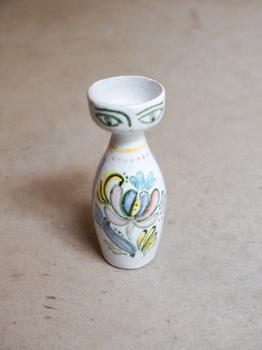Petite Céramique / Vase à Bulbe Vintage avec visage