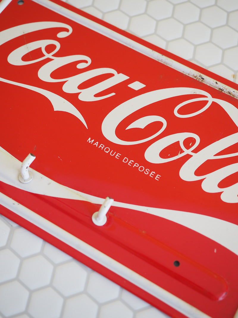 Plaque publicitaire Coca Cola à crochets