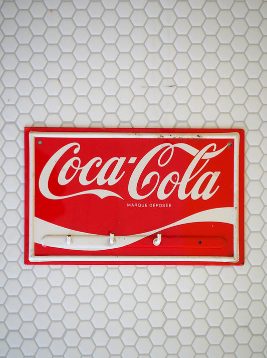 Plaque publicitaire Coca Cola à crochets