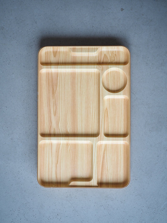 Plateau repas Caleppio plastique moulé imitation bois