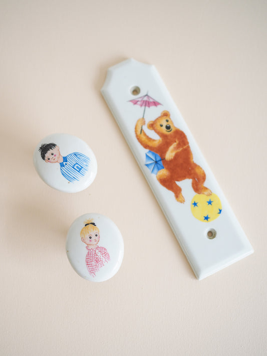 Poignées de porte porcelaine Bonne nuit les petits
