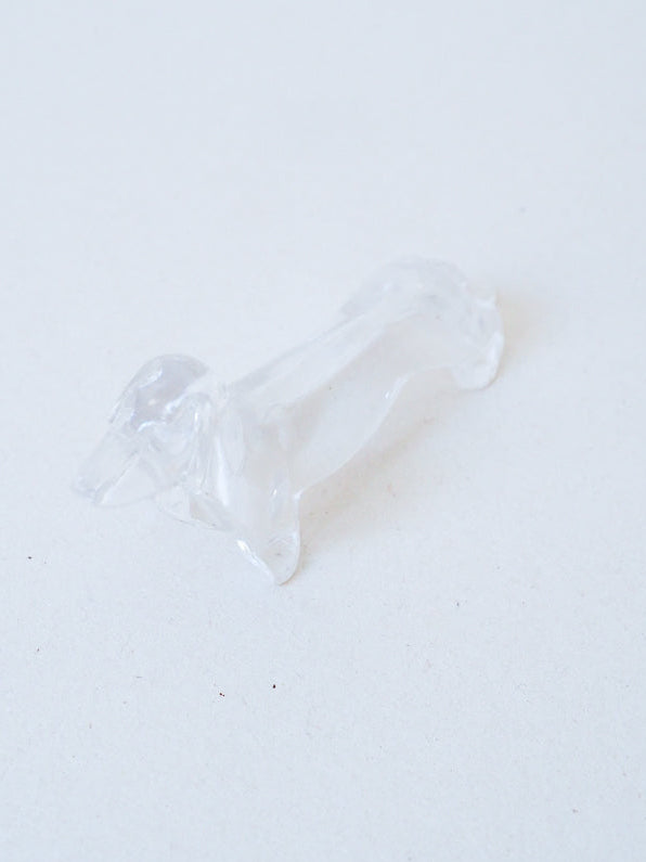 Porte-couteaux vintage en plastique transparent – Forme teckel / basset – Lot de 10