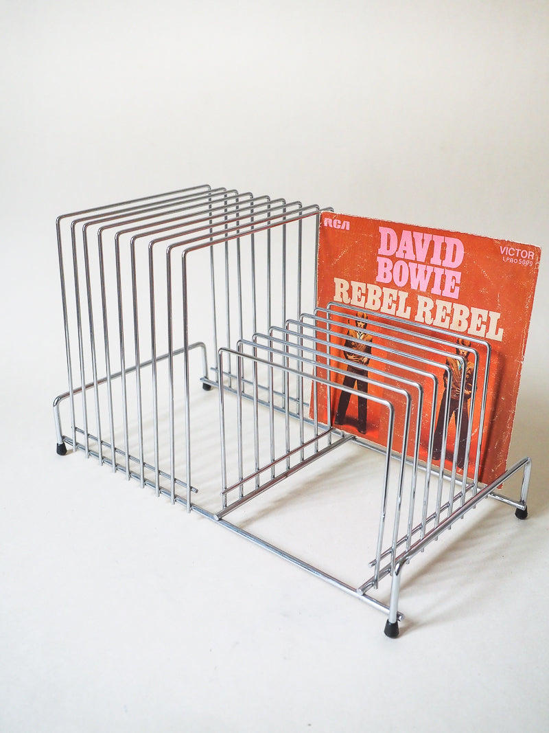Porte-disques vinyles – Présentoir à vinyles en métal filaire vintage