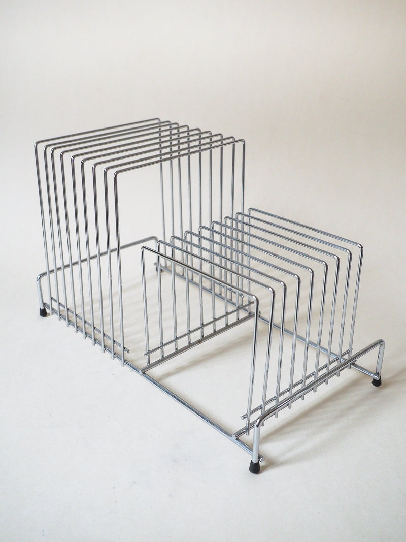 Porte-disques vinyles – Présentoir à vinyles en métal filaire vintage