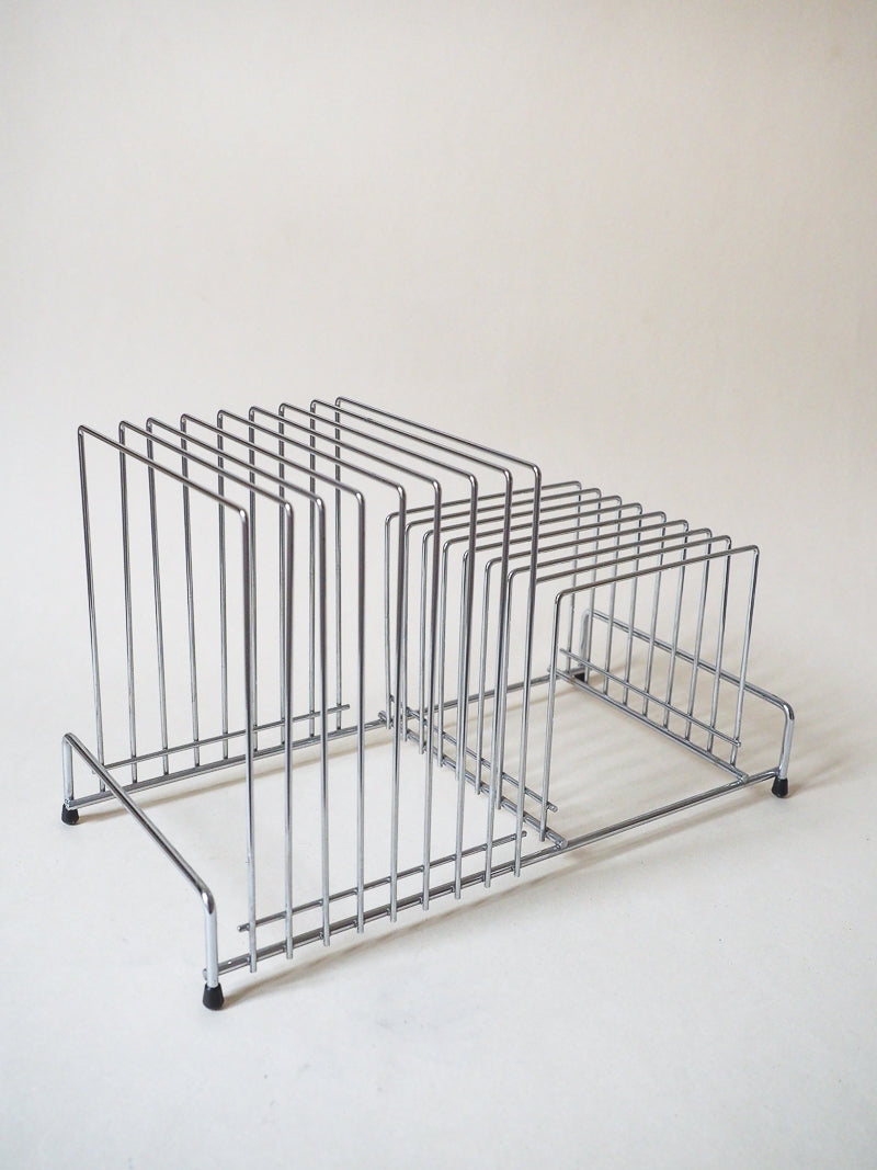 Porte-disques vinyles – Présentoir à vinyles en métal filaire vintage