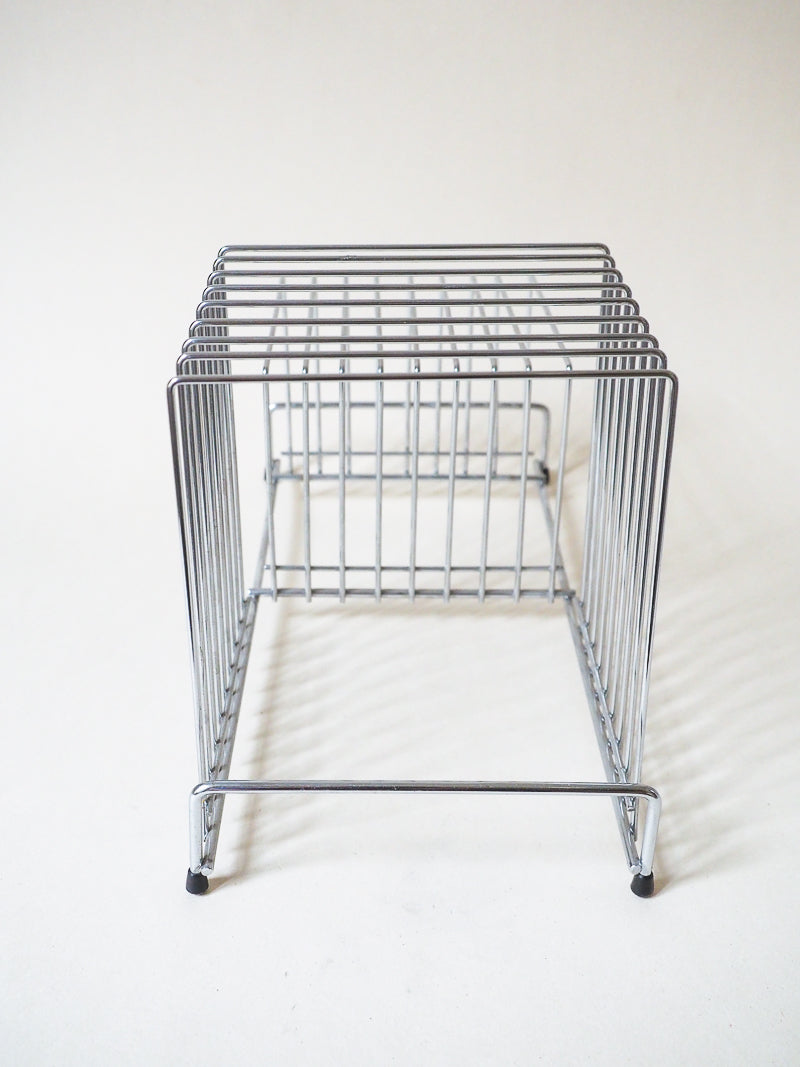 Porte-disques vinyles – Présentoir à vinyles en métal filaire vintage