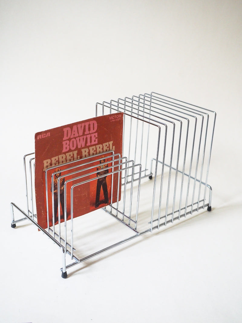 Porte-disques vinyles – Présentoir à vinyles en métal filaire vintage