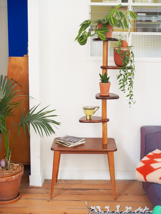 Porte-plante vintage en Teck scandinave