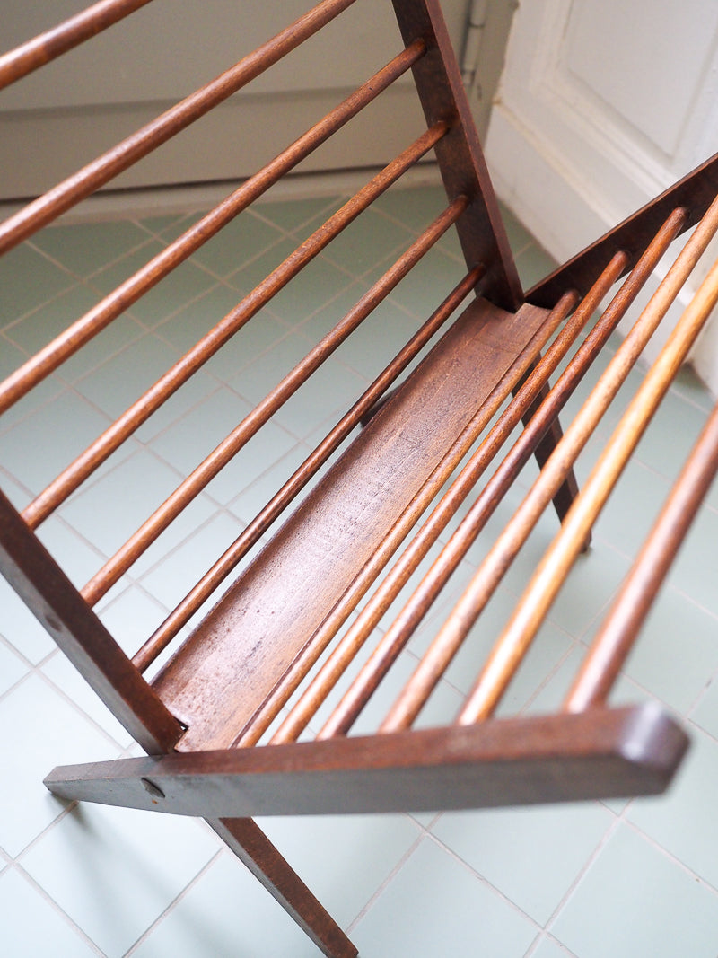 Porte-revues vintage pliant en bois – Style scandinave