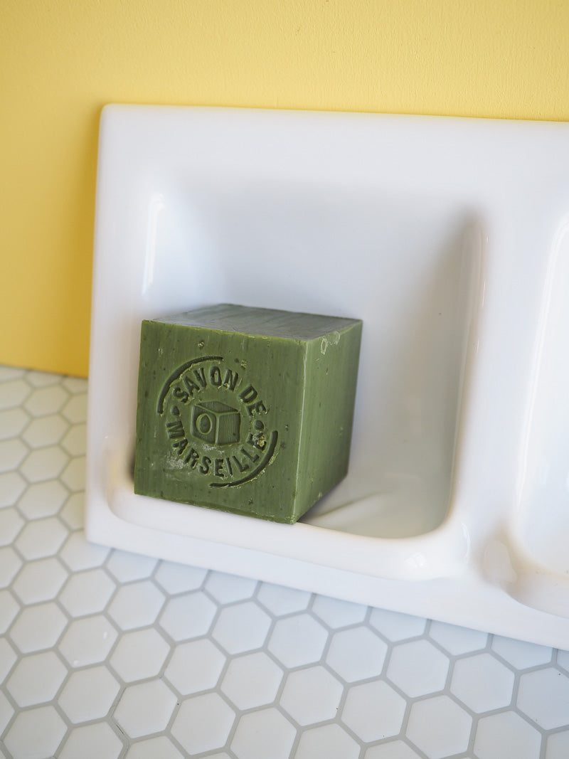 Porte-savon double encastrable en céramique