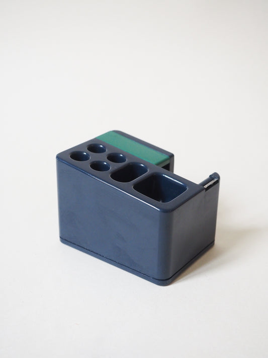 Porte-crayons vintage bleu marine avec dévidoir intégré – Space Age
