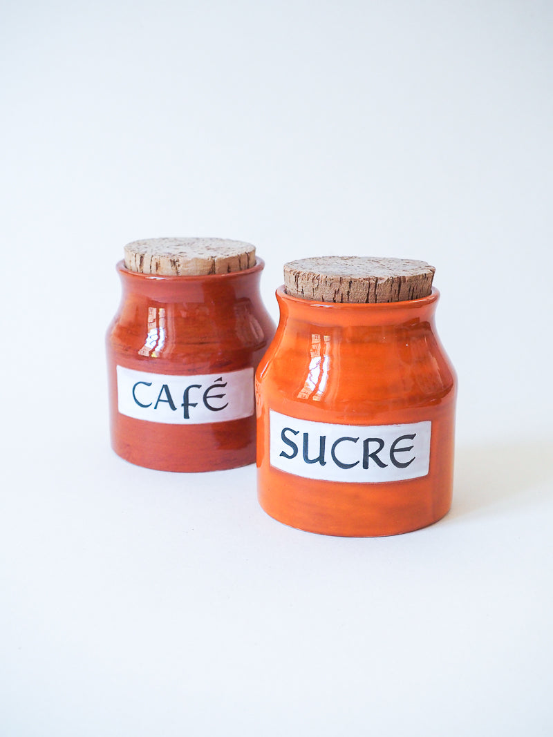 Duo de pots à café et sucre en céramique signés Spinelli – Vallauris – Vintage