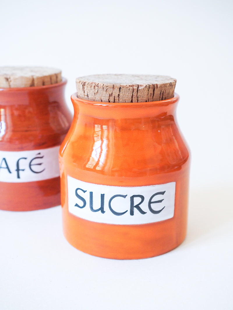 Duo de pots à café et sucre en céramique signés Spinelli – Vallauris – Vintage