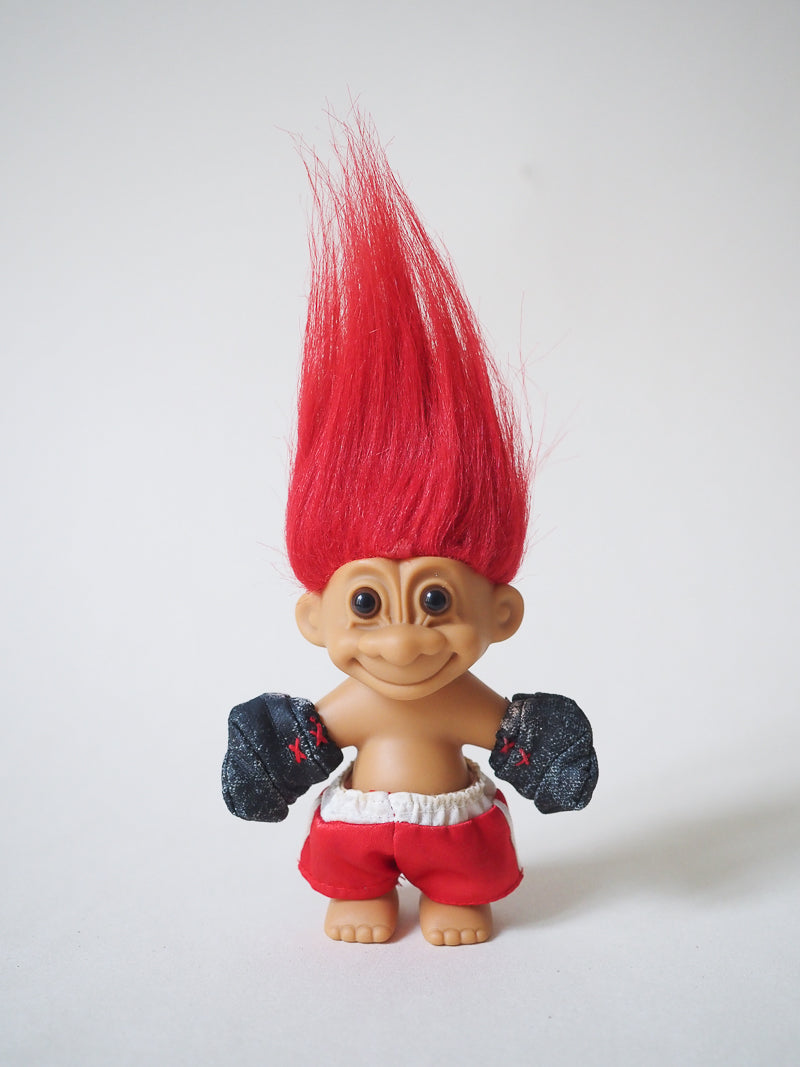 Grande figurine Vintage Troll Russ - le boxeur